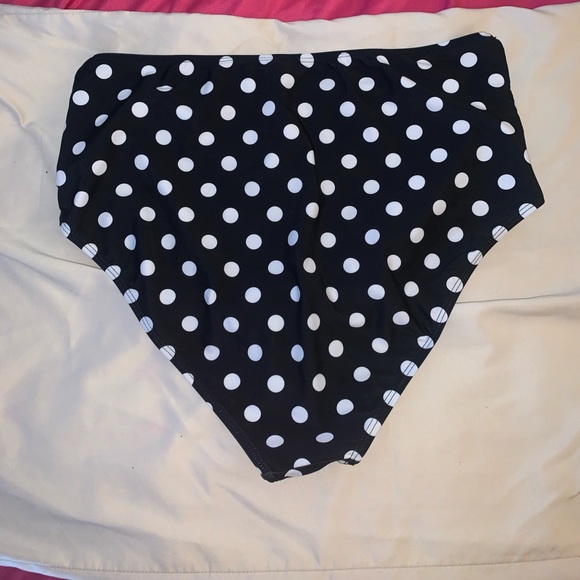 Polka Dot High Waisted Swim Bottoms - Picture 2 of 2